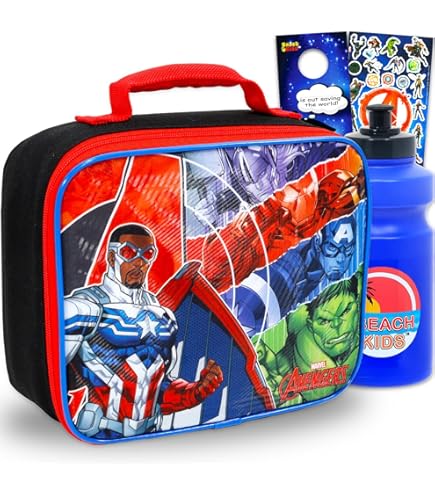 Amazon.com: Ruz Avengers Dual Compartment Dome Lunch Box, Red/Blue