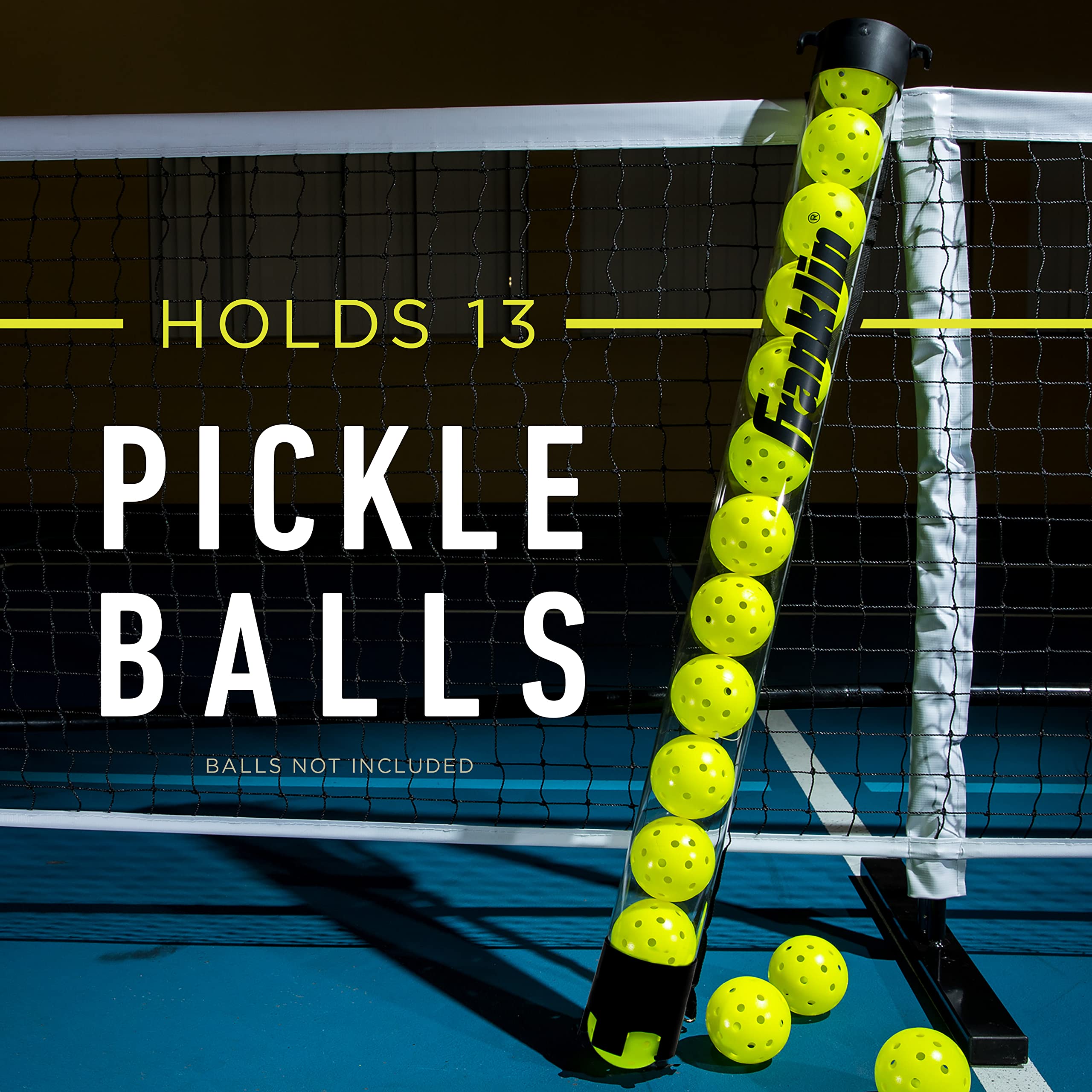 Franklin Sports Pickleball, Tennis + Padel Ball Hopper Tubes - (15) Tennis/Padel Ball + (13) Pickleball Picker Upper Tubes - Quick Pickup + Storage - Balls Not Included