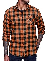 COOFANDY Men's Flannel Plaid Shirts Long Sleeve