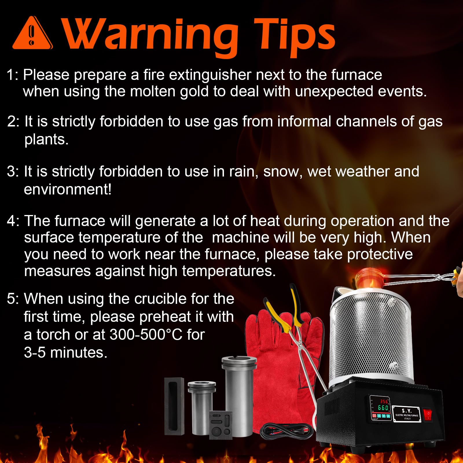 1+3kg Metal Melting Furnace, Digital Electric Melting Furnace, Electric Melting Furnace with Graphite Crucible, Casting and Refining Kiln Tools for Gold, Silver, Copper, and Aluminum Smelters (110v)