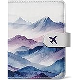 Passport Holder for Travel Essentials, RFID Blocking Leather Cover Wallet with Magnetic Closure, Aesthetic & Cute Passport Book Case for Women and Men - Hill