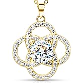 SOULVAYA Valentine’s Day Moissanite Infinity Pendant Necklace for Women – Sterling Silver Base, Dainty Fine Jewelry Gift Box for Mom Wife Girlfriend – Birthday Anniversary