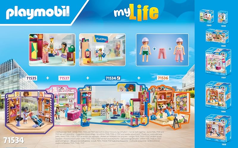 71534 Boutique de vêtements - MyLife - Comprend Trois Personnages, Une Caisse, Une vitrine et des Accessoires - Dès 5 Ans