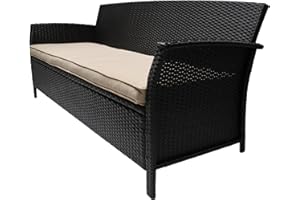 Christopher Knight Home Auguste Outdoor Wicker 3 Seater Sofa, Brown/Tan