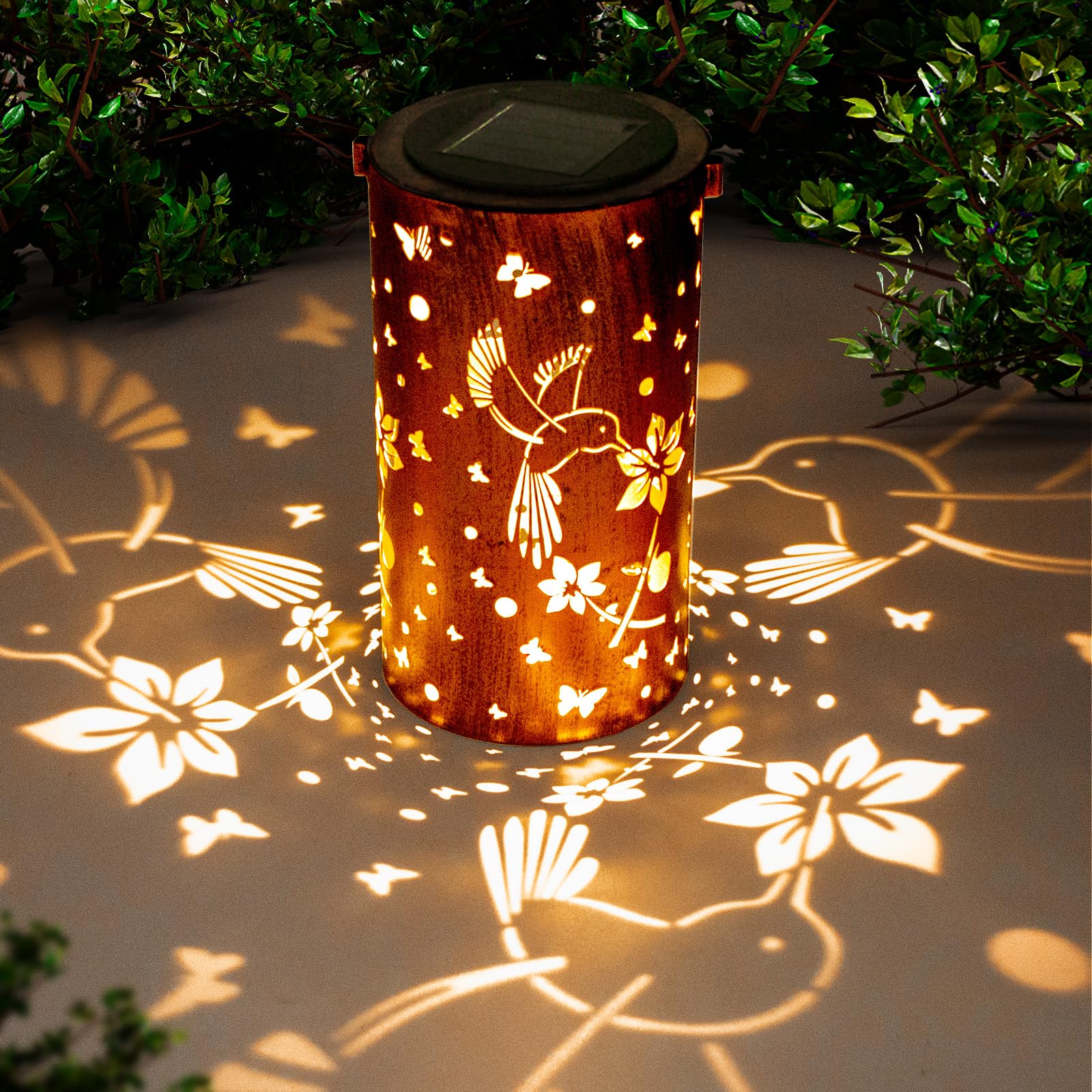 Photo 1 of Solar Lanterns Outdoor Waterproof Hummingbirds Birthday Gifts for Women Mom Grandma Garden Decor Metal Hanging LED Decorative Light for Patio Yard Lawn Backyard Front Porch Gardening Gifts