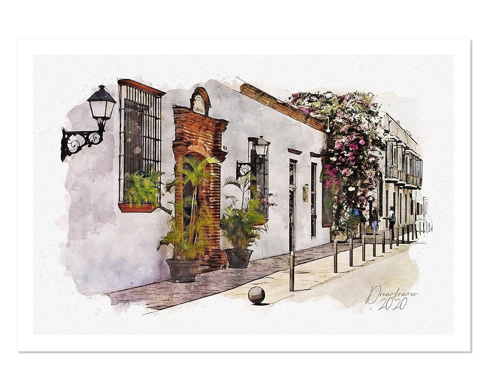 Amazon.com: Santo Domingo Streets - Original Mixed Media ...