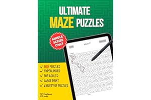 Ultimate Maze Puzzles (Kindle Scribe Only): 100 Hyperlinked Mazes in Varied Shapes, Easy to Hard, with Full Solutions— Just f