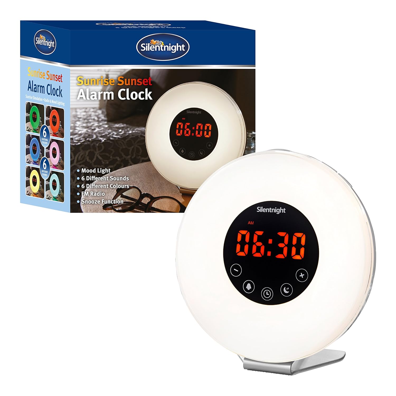 Silentnight 38080 Sunrise Simulation Alarm Clock with Radio and LED