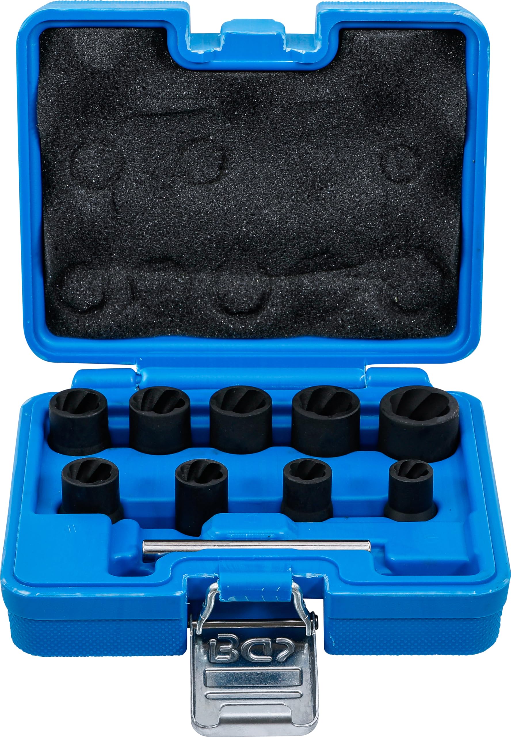 BGS 5265 | Twist Socket Set (Spiral Profile) / Screw Extractor | 10 mm (3/8") Drive | 10 - 19 mm | 10 pcs.