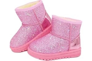 TOUNSOL Girls Winter Boots Toddler Girl Boots Warm Sparkle Sequin Outdoor Non-Slip Snow Boot for Little kids