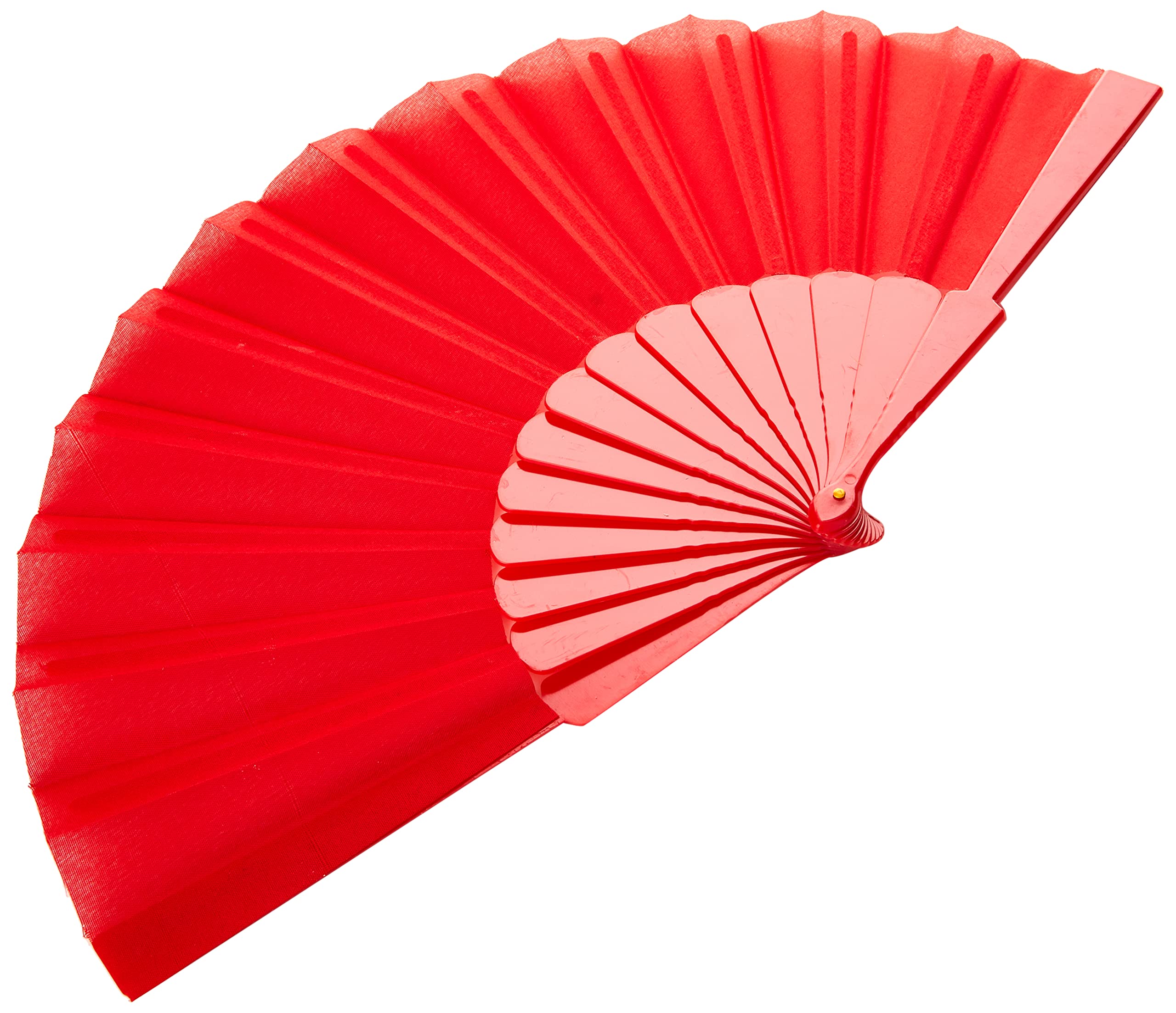 eBuyGB Folding Handheld Pretty Hand Fan Wedding Party Accessory Pocket Sized Fan DIY Decoration, Summer Holidays, Home Décor,Red,Pack of 10 — image 1