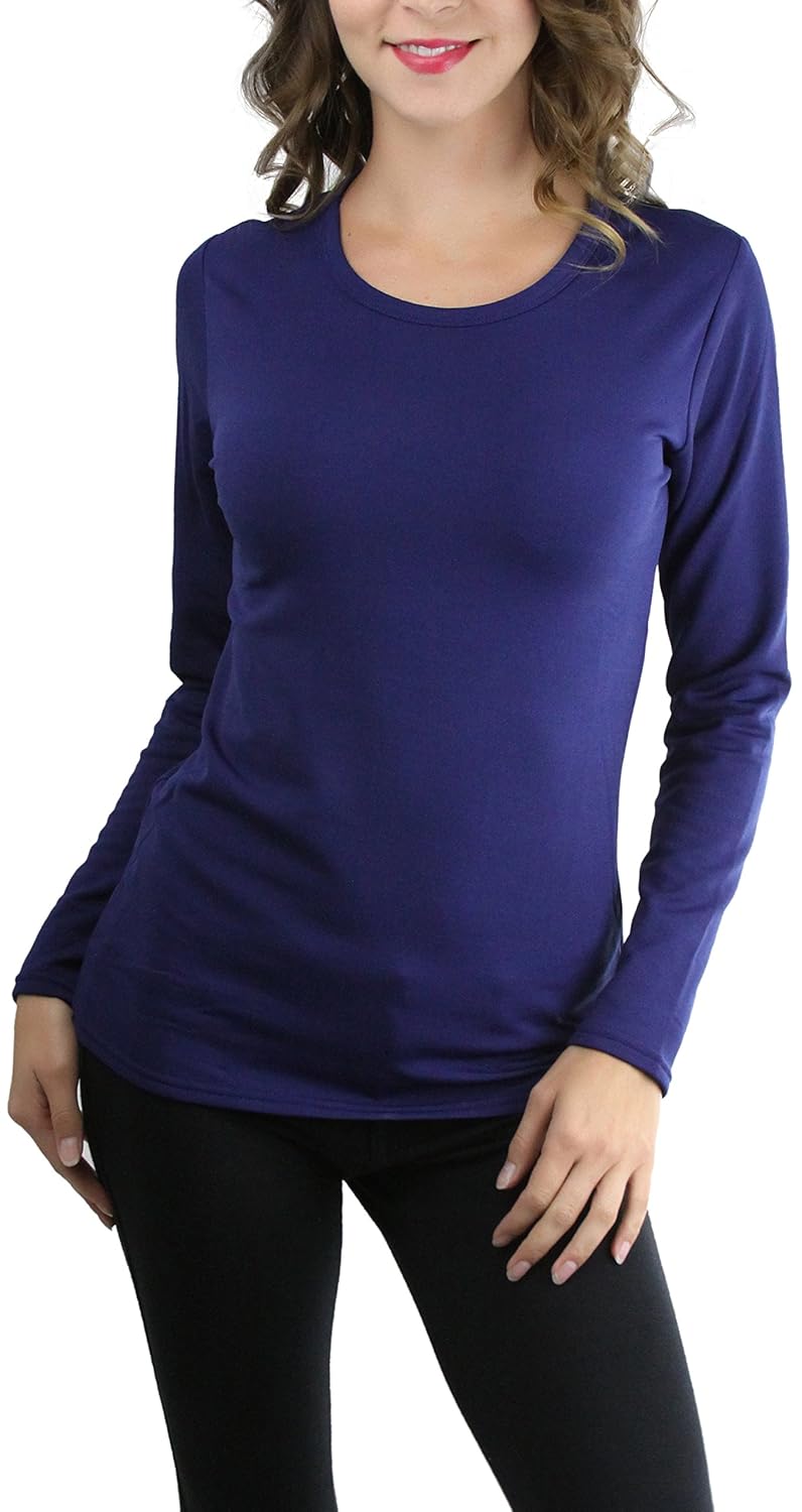 womens crew neck fleece top