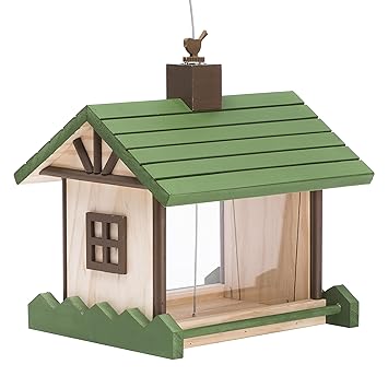 Opus Perky Pet Mountain Lodge Bird Feeder Hanging Wooden Wild