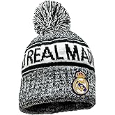 Real Madrid Beanie Knitted Ski Hat, Licensed R. Madrid Winter Hat White