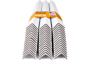 Paclord 36" x 2" x 2" Reinforced Cardboard Edge Protectors, White (Pack of 48) – 0.225" Thick Extra Heavy-Duty Cardboard Corner Protectors – American Quality V-Board Pallet Edge Protectors