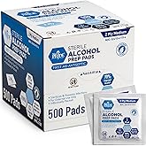 MED PRIDE Sterile Alcohol Prep Pads, Medical Grade, 2-Ply, 500-Count | Medical-grade, 70% isopropyl, individually wrapped, soft absorbent 2-ply, bulk 500-count for clinics &amp; kits