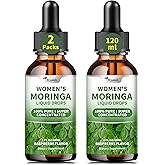 2 Pack(4 Fl Oz) Moringa Liquid Drops 800 mg for Women- with Moringa Oleifera Leaf Extract, Turmeric Root Extract, Olive Leaf, Black Pepper, Vitamin C & E,Antioxidant, Energy and Immunity Support.