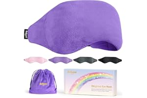 BeHoomi Sleep Mask, Soft Heated Eye Mask, Weighted Eye Mask for Sleeping Microwave Moist Warm Compress for Eyes, Natural Lavender & Flaxseeds Eye Mask Stocking Stuffers Xmas Gifts