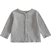Dewadbow Kids Toddler Girls Lightweight V Neck Cardigan Sweater Long Sleeve Button Down Ruffle Knitwear Casual Knit Sweaters