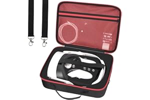 Comecase Hard Carrying Case for Meta Quest 3S/ 3/ for Oculus Quest 2 Official Original/Elite Strap VR Headset and Controller Accessories,Portable Travel Storage Bag for Home, Outdoor - Red Zipper