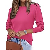 Zeagoo Womens 2026 Fall Sweaters Long Sleeve Tops Classic Crew Neck Pullover Sweaters Loose Dressy Casual Basic Clothes