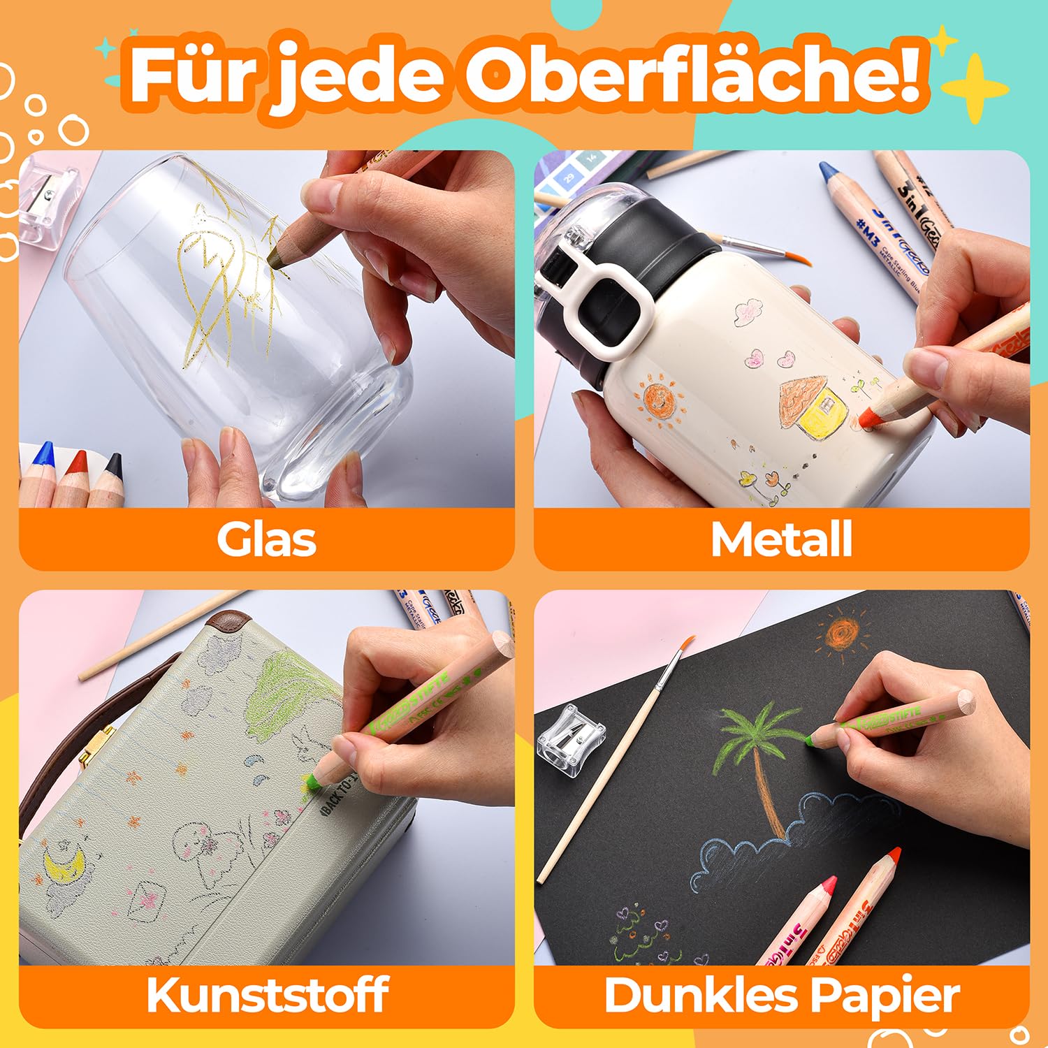 colozoo 3 in 1 Dicke Buntstifte Kinder 12 Farben Kleinkinder Malstifte 3