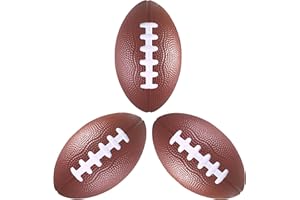 LMC Products 3 Pack of Mini Foam Footballs for Kids - Small, Tiny Football 4.75" in Length - Little Toy Football