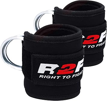 Tobillera para Polea by R2F - 2 Correas De Tobillo Acolchadas De Velcro con D Ganchos - para Entrenamiento De Piernas yglúteos En Polea Talla única - ...