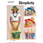 Simplicity SS9580A Bag, Wide Brim Hat, and Necklace Sewing Pattern Packet, Design Code S9580, All Sizes