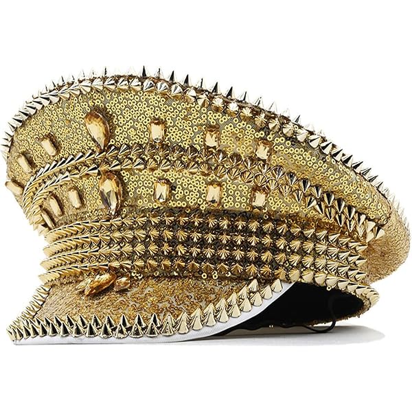Amazon.com: LIANXUE Bejeweled Crystal Captain Hat Beret 