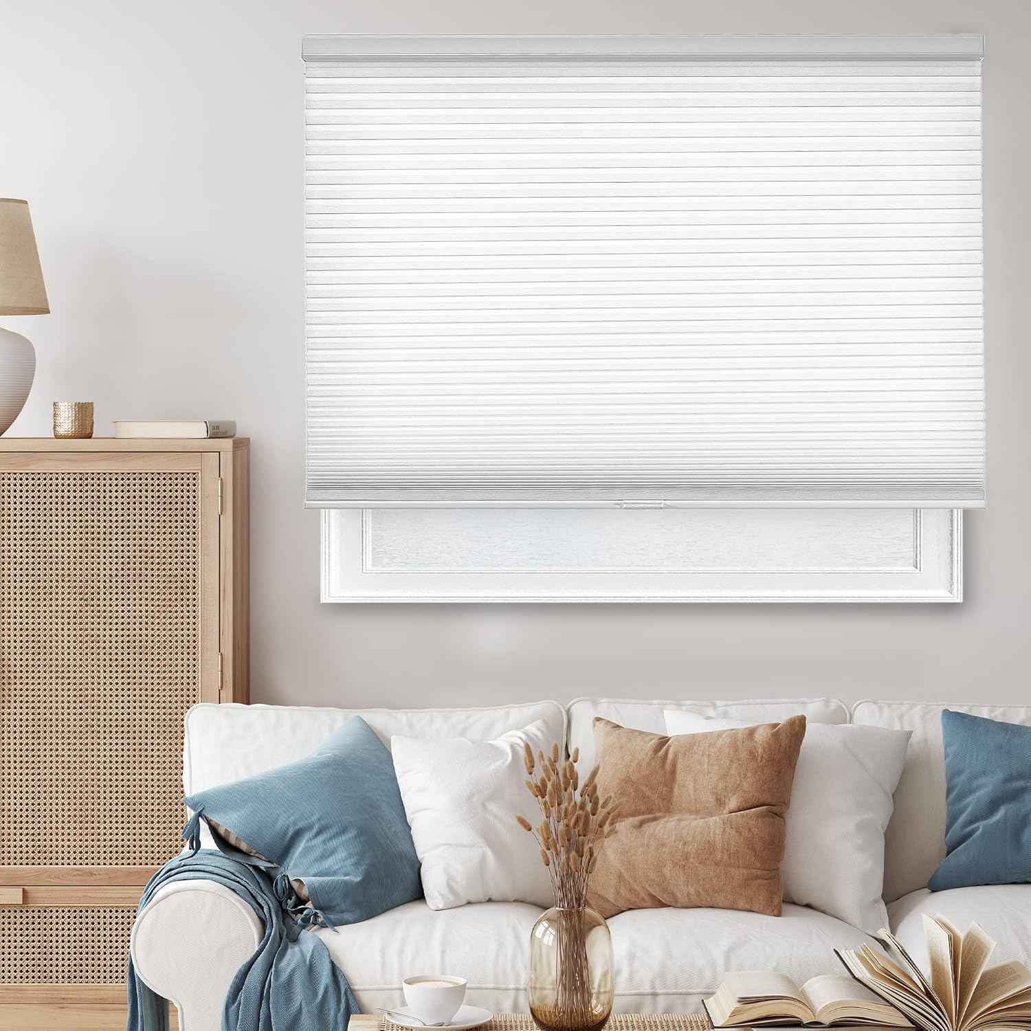 Window Treatments - CHICOLOGY Cellular Shades , Window Blinds Cordless , Blinds for Windows , Window Shades for Home , Window Coverings , Cellular Blinds , Door Blinds , Morning Mist, 24