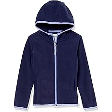 Amazon Essentials Girls and Toddlers' Polar Fleece Full-Zip Hooded Lightweight Jacket