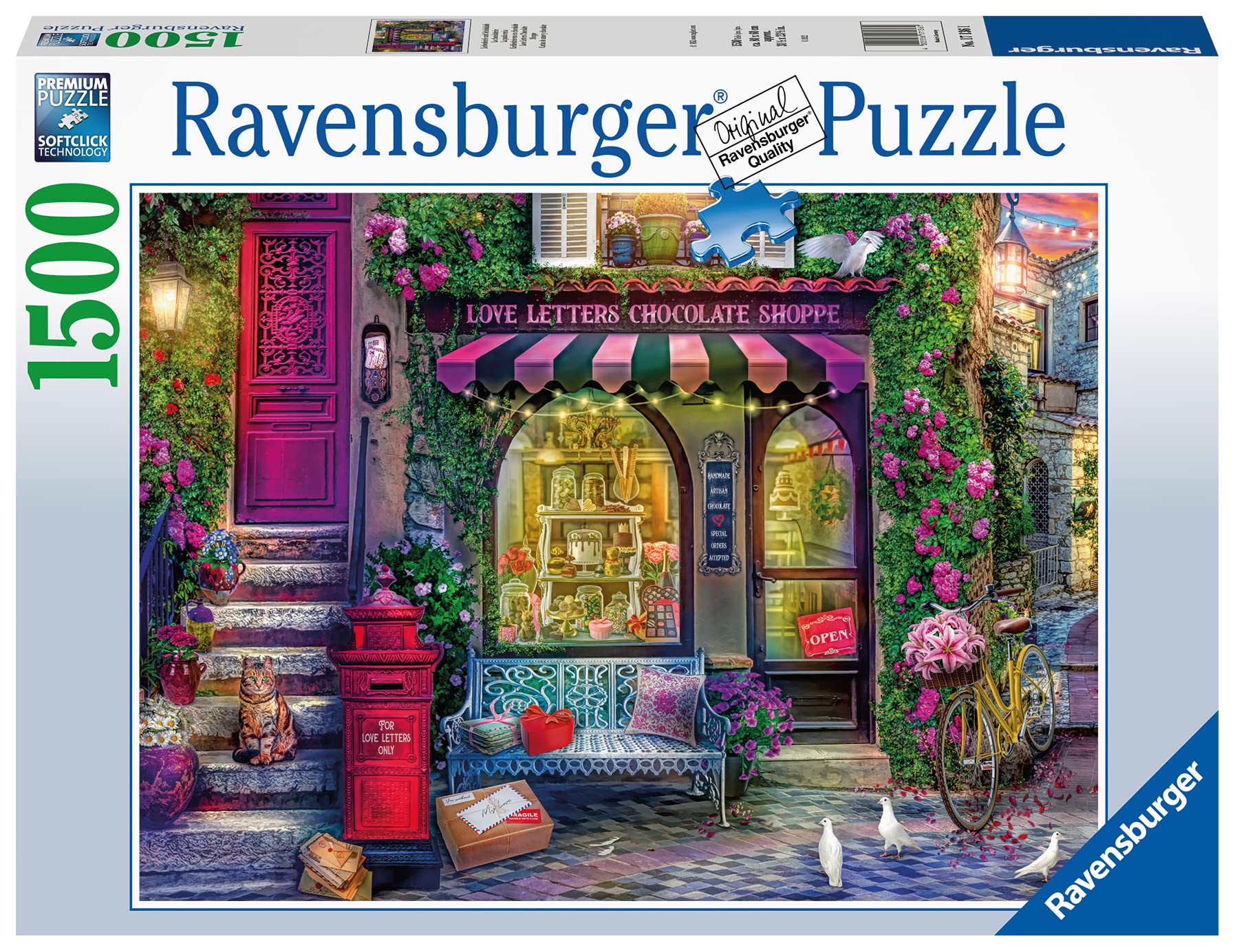 Ravensburger Love Letters Chocolate Shop 1500 Piece Jigsaw Puzzle for Adults & Kids Age 12 Years Up