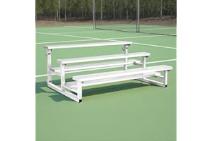 VEVOR Mobile Bleachers, 3-Row Tip-N-Roll Spectator Bleachers with 4 Swivel Casters, Heavy-Duty Aluminum Alloy Seating with Do