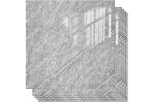 VallisCo Peel and Stick Backsplash Tiles 20 Sheets 12''x12'' PVC Self Adhesive Wall Tiles Back Splash Wall Panels Stick on Backsplash for Kitchen Bathroom Laundry Room, Light Gray