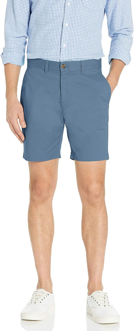 Tommy Hilfiger Men's Casual 7" Stretch Chino Shorts, Captain's Blue, 30