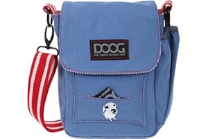 DOOG Walkie Bag - Adjustable Dog Treat Pouch Shoulder Bag with Poo Bag & Water Bottle Compartments - Comfort Fit for Everyday Use