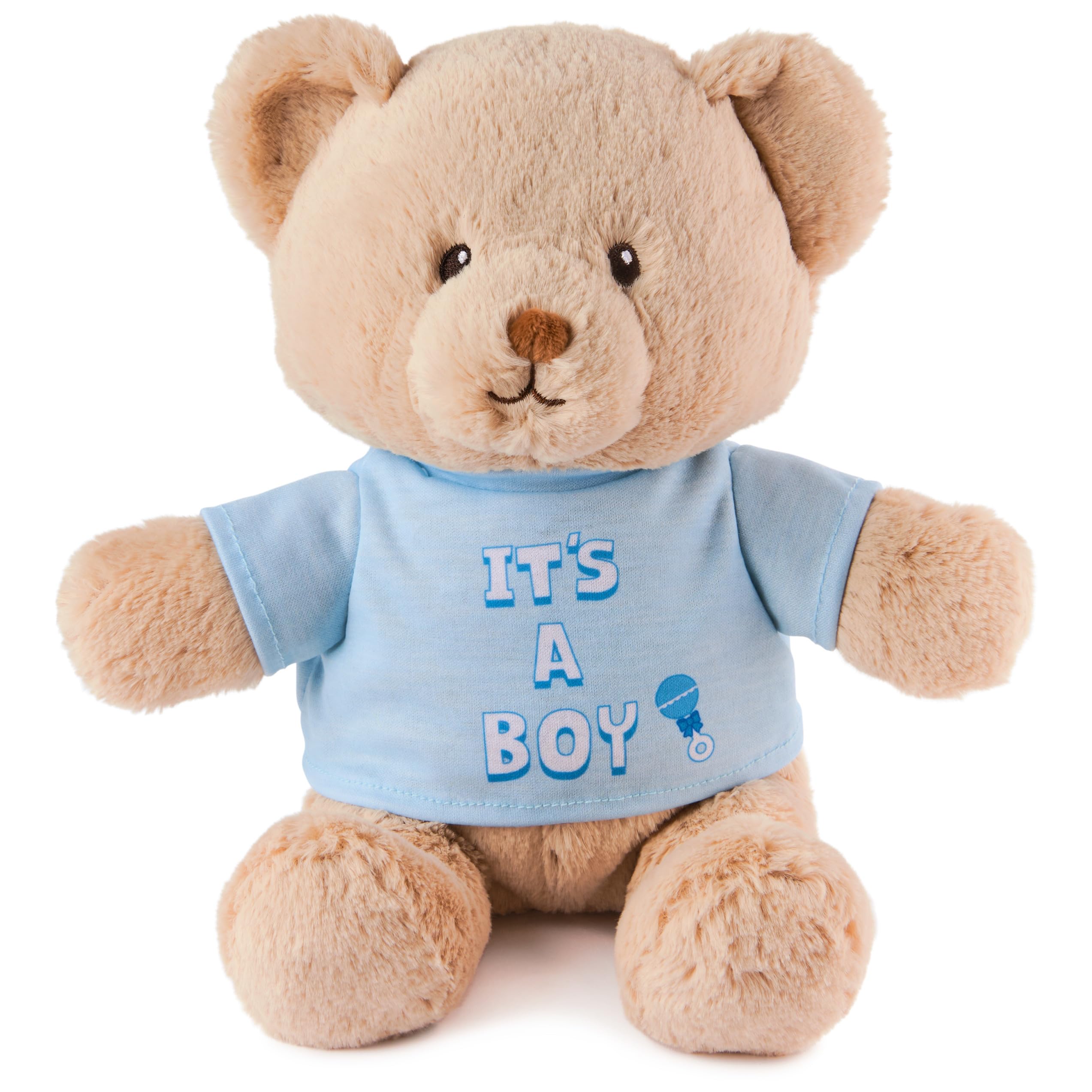 Photo 1 of GUND “It's a Boy” Sustainable Message Bear with Blue T-Shirt, Teddy Bear Made from 100% Recycled Materials for Ages 1 and Up, Tan, 12”