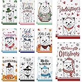 Ciazoxa 11 Pcs Pomeranian Kitchen Towels 14x21 Inch Puppy Dog Dish Towel Kitchen Dishcloth Cute Hand Towels for Bathroom Home Decor Christmas Mother Day Dog Lovers Women Gift