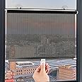 ZCXDSX Blackout Roller Blinds with Suction Cups,Adjustable Thermal Insulated Privacy Screen,Retractable Portable Window Cover Curtain,for Home Bathroom Office Glass (W*H:16x49in,Black)