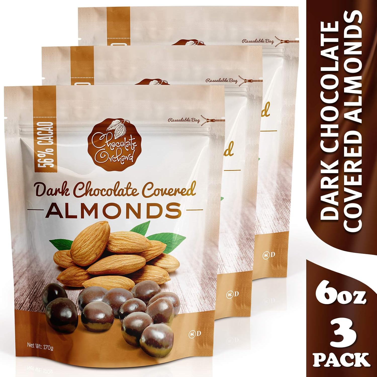 Chocolate Orchard Dark Chocolate Covered Almonds 6oz