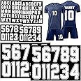 190 Pcs Iron on Letters Iron on Numbers Alphabets Fabric Stickers 8 Inch and 3 Inch Number Patches 2'' Heat Transfer Letters for Clothing DIY Crafts Sports Team Uniform(Border Style,White)