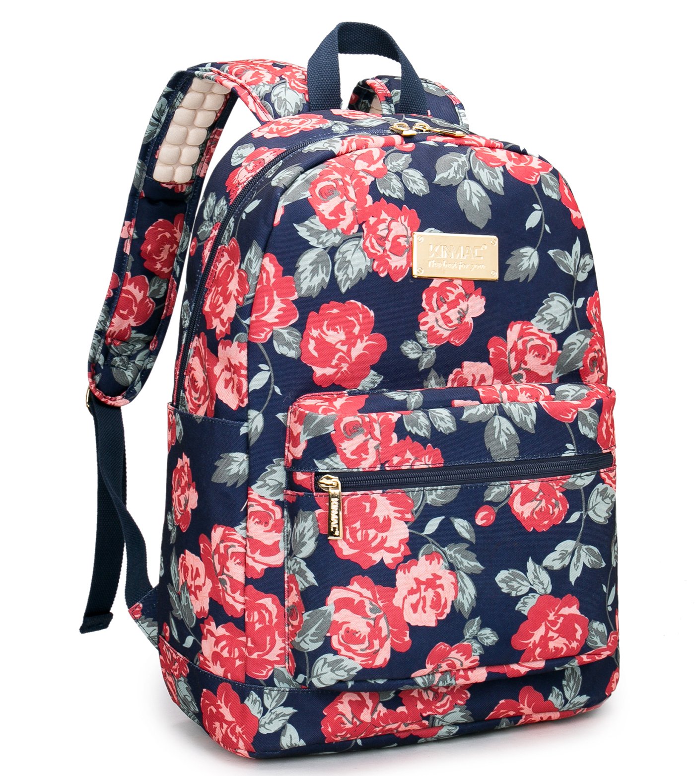 Kinmac Laptop Backpack with Massage Cushion Straps for Laptop Up to 15.6 inch Student Backpack Outdoor Backpack Travel Backpack 15 inch laptop backpack for Men and Women (Rose)