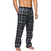 Active Club Men’s Flannel Pajama Pants – Soft Sleep & Lounge Pants with Pockets & Adjustable Drawstring – Plaid Bottoms
