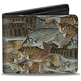 Buckle-Down Men's Standard Bifold Wallet Fish, 4.0" x 3.5"