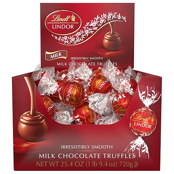 LINDT LINDOR MILK CHOCOLATE TRUFFLES, 60 COUNT BOX, 25.4 OUNCE