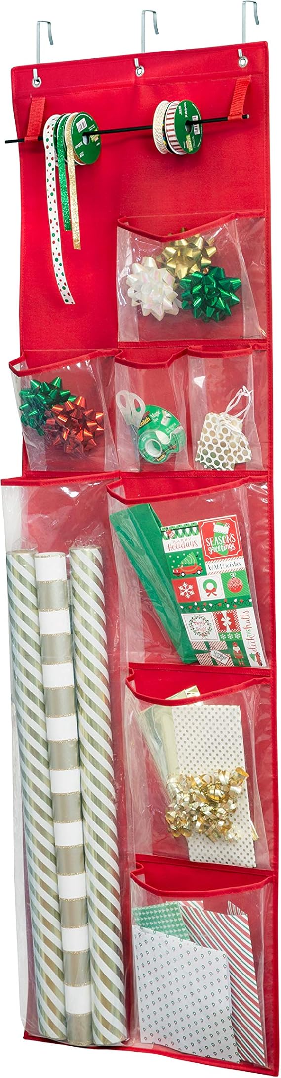 HoneyCanDo SFT08359 Red Over The Door Gift Wrap Organizer Home & Kitchen