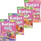 Katjes Vegan Gummy Candy Assortment, Flavorful, 4 Flavors, 4 Pack, 4.9 oz | Rainbow, Sour, Wild and Free and Cosmic Visions, No Artificial Dyes, Gelatin Free, Vegetarian Snacks, Soft and Flavorful