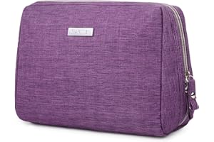 NARWEY Large Makeup Bag Zipper Pouch Travel Cosmetic Organizer for Women (Large, Purple)