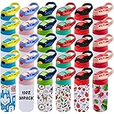 Lilsofee 30 Pack 12 OZ Sublimation Straw Sippy Cup Blank Tumblers Double Wall Vacuum Insulated Mixed Color Thermoses Stainless Steel Water Bottles for School